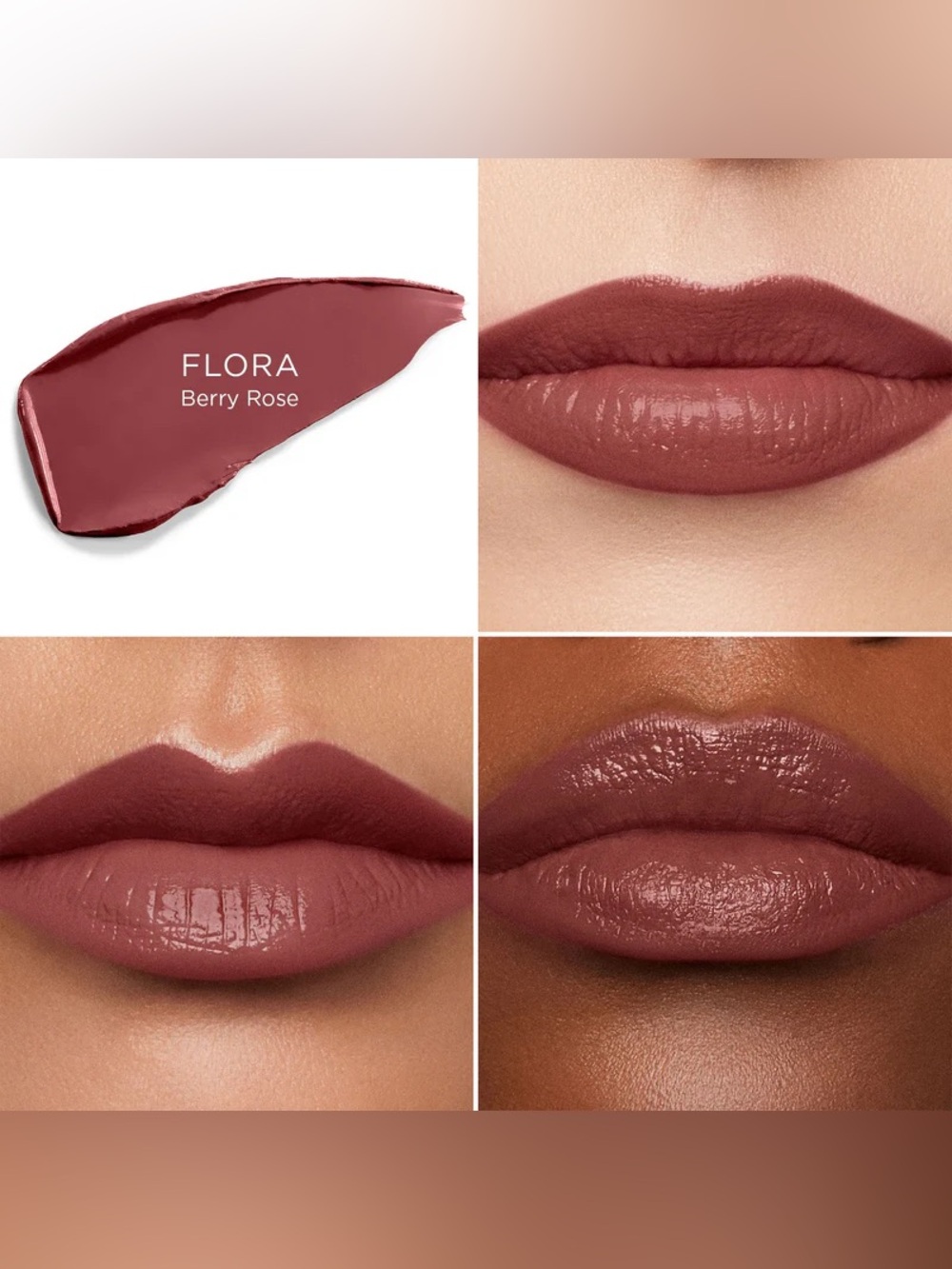 Hourglass Flora Unlocked Satin Creme Lipstick-berry rose, ultra hydrating, vegan